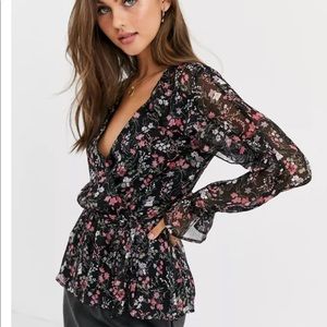 Floral Tie Blouse